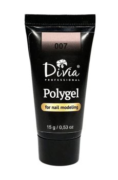 Уценка! Полигель для наращивания ногтей Divia Polygel 007, 15 г