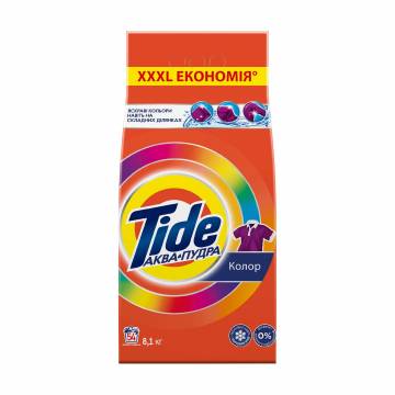 Стиральный порошок Tide Аква-Пудра Color, автомат, 54 стирки, 8.1 кг Стиральный порошок Tide Аква-Пудра Color, автомат, 54 стирки, 8.1 кг
