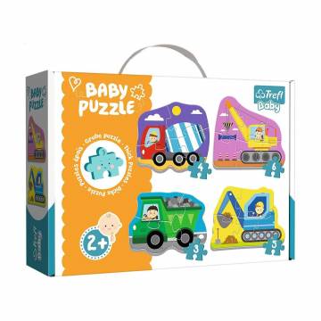 Пазлы Trefl Baby Classic Строительные транспортные средства, от 2 лет, 18 элементов (36072)