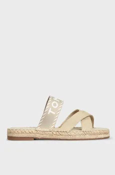 Женские бежевые слайдеры SEASONAL WEBBING SANDAL Бежевый 36 Tommy Hilfiger FW0FW07181