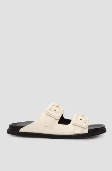 Женские белые кожаные слайдеры Белый 36 BOSS 50542329;118