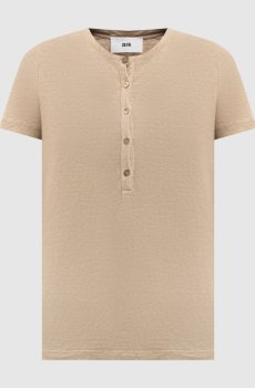 Бежевая футболка с леном