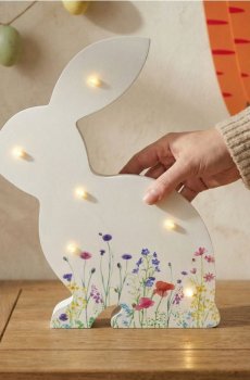 Великодня LED-лампа у формі зайця - різнобарвний