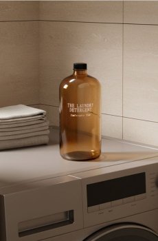 Скляна пляшка для рідкого прального засобу - нюдовий