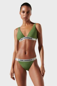 Женский зеленый лиф от купальника LOGO TRIANGLE TOP Зеленый XL Karl Lagerfeld 240W2218