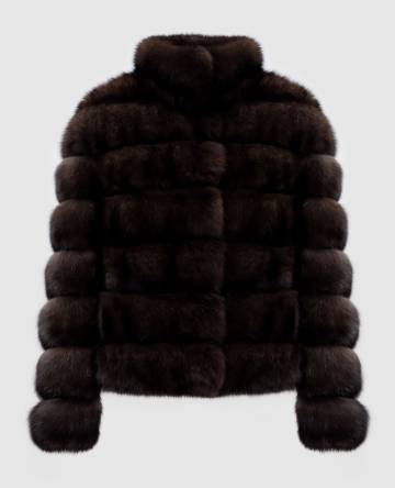 Коричневая шуба из меха соболя