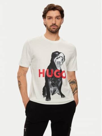Hugo Футболка Dayaking 50523979 Écru Regular Fit Hugo Футболка Dayaking 50523979 Écru Regular Fit