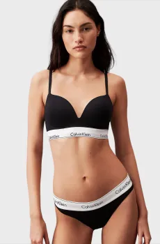Женский черный бюстгальтер PLUNGE PUSH UP Черный 30C Calvin Klein 000QF7623E