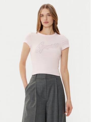 Guess Футболка W5RI68KA0H1 Рожевий Slim Fit Guess Футболка W5RI68KA0H1 Рожевий Slim Fit