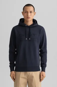 Мужское темно-синее худи REG TONAL SHIELD Синий S Gant 2037020