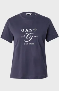 Женская темно-синяя футболка REG GRAPHIC Синий XS Gant 4200563