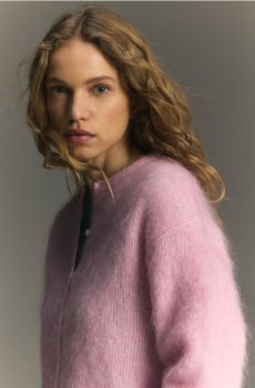 Reserved - Кардиган з вовною та мохером - рожевий - 102IT-30X