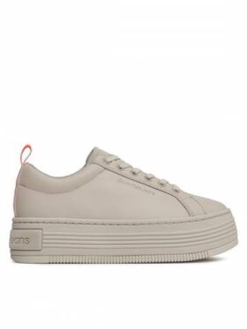 Calvin Klein Jeans Снікерcи Bold Flatf Low Laceup Lth In Lum YW0YW01309 Бежевий Calvin Klein Jeans Снікерcи Bold Flatf Low Laceup Lth In Lum YW0YW01309 Бежевий
