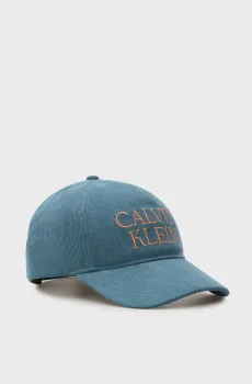 Мужская синяя вельветовая кепка CORDUROY Синий ONESIZE Calvin Klein LV04D5064G