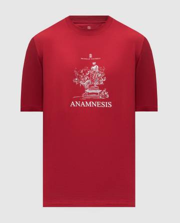Красная футболка с принтом Anamnesis Красная футболка с принтом Anamnesis
