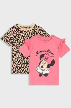 Бавовняні футболки з принтом 2 pack Minnie Mouse - кораловий