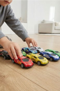 Іграшка - Набір з 8 швидких автомобілів - різнобарвний