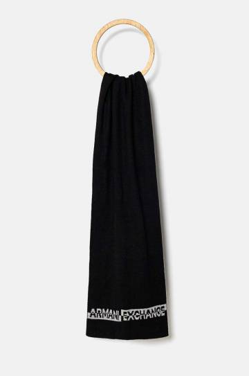 Шапка и шарф с примесью шерсти Armani Exchange цвет чёрный XM000337 AF12274 Шапка и шарф с примесью шерсти Armani Exchange цвет чёрный XM000337 AF12274