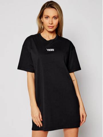 Vans Повсякденна сукня Center Vee Tee VN0A4RU2 Чорний Oversize Vans Повсякденна сукня Center Vee Tee VN0A4RU2 Чорний Oversize