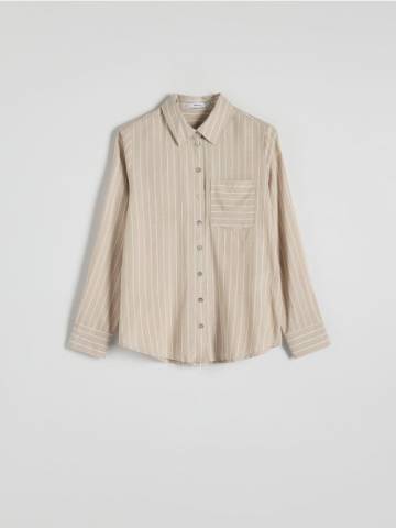 Reserved - Віскозна сорочка regular fit - нюдовий - 9541H-02X Reserved - Віскозна сорочка regular fit - нюдовий - 9541H-02X