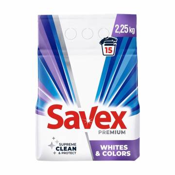 Стиральный порошок Savex Premium Whites & Colors, 15 стирок, 2.25 кг Стиральный порошок Savex Premium Whites & Colors, 15 стирок, 2.25 кг