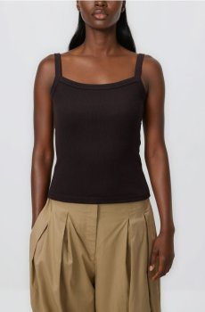 Reserved - Топ з бавовни - темно коричневий - 045HT-89X