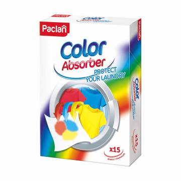 Салфетки для предотвращения покраски белья во время стирки Paclan Color Absorber, 15 шт Салфетки для предотвращения покраски белья во время стирки Paclan Color Absorber, 15 шт