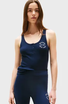 Женская темно-синяя майка RIB TANK Синий M Tommy Hilfiger UW0UW05791