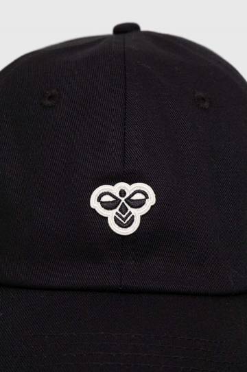 Хлопковая кепка Hummel цвет чёрный с аппликацией Хлопковая кепка Hummel цвет чёрный с аппликацией
