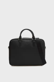 Мужская черная кожаная сумка для ноутбука Черный ONESIZE Lancaster 370-17-NOIR