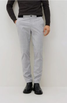Reserved - Картаті штани-чиноси - світло-сірий - RH028-09P