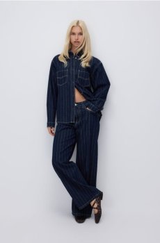 Reserved - Вільні джинси в смужку - темно-синій - 590HV-59J