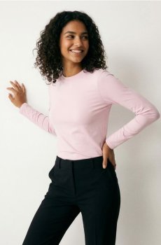 Поліамідна футболка з довгим рукавом - рожевий