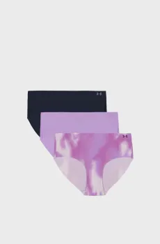 Женские трусики (3 шт) UA PURE STRETCH NOSHOW HIPSTER-PRINT 3PK Разноцветный M Under Armour 1383896-575