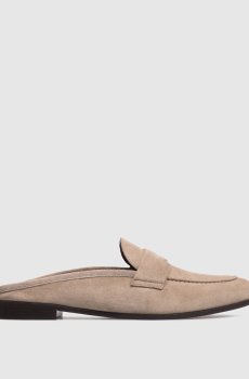 Бежевые мюли замшевые GOCCIA