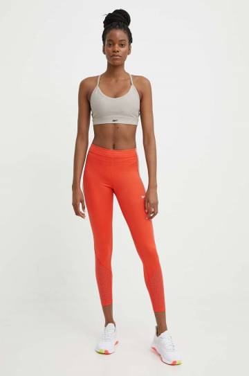 Леггинсы для бега Reebok Vector цвет оранжевый однотонные 100076054 Леггинсы для бега Reebok Vector цвет оранжевый однотонные 100076054