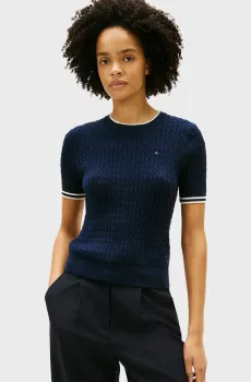 Женский темно-синий джемпер CABLE FINE Синий M Tommy Hilfiger WW0WW41787