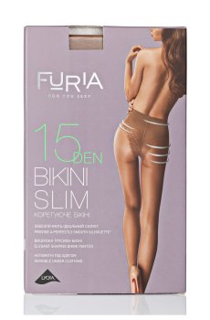 Колготки женские Furia Bikini Slim корректирующее бикини, 15 DEN, бежевые, размер 3