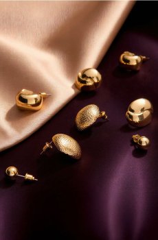 Сережки, 4 пари - золотий