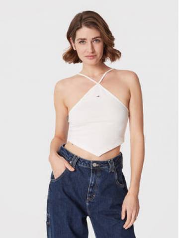 Tommy Jeans Топ Party DW0DW14888 Білий Regular Fit Tommy Jeans Топ Party DW0DW14888 Білий Regular Fit