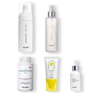 Сонцезахисний крем для обличчя SPF 50 + Набір для догляду за шкірою обличчя сухого типу Сонцезахисний крем для обличчя SPF 50 + Набір для догляду за шкірою обличчя сухого типу