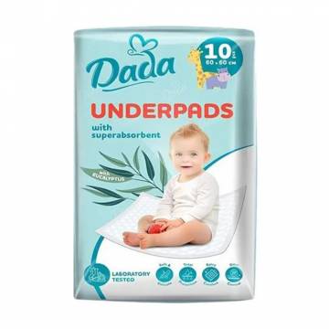 Детские пеленки гигиенические поглощающие Dada Underpads, 60*60 см, 10 шт Детские пеленки гигиенические поглощающие Dada Underpads, 60*60 см, 10 шт