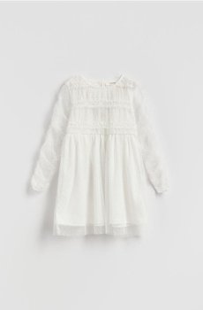 Reserved - Сукня з тюлю з вишивкою - білий - 507FW-00X