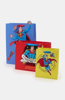 Подарункові пакети, 3 шт. Superman - різнобарвний