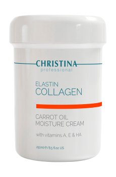 Увлажняющий крем для лица Christina Elastin Collagen Carrot Cream with Vitamins A, E & HA, для сухой кожи, 250 мл