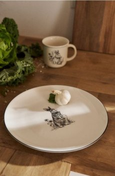 Великодні керамічні тарілки з мотивом зайчика 2-pack - чорний