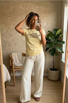 Бавовняна футболка з написом - yellow jeans