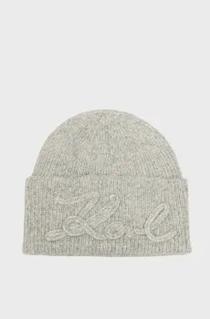 Женская серая шапка crochet Серый ONESIZE Karl Lagerfeld A4W33009