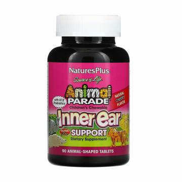 Поддержка внутреннего уха для детей NaturesPlus Animal Parade со вкусом вишни, 90 жевательных таблеток Поддержка внутреннего уха для детей NaturesPlus Animal Parade со вкусом вишни, 90 жевательных таблеток