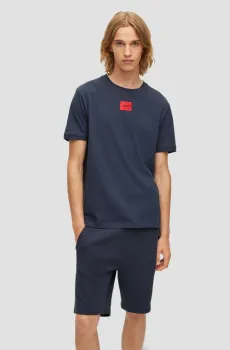 Мужская темно-синяя футболка Синий M HUGO 50447978;405